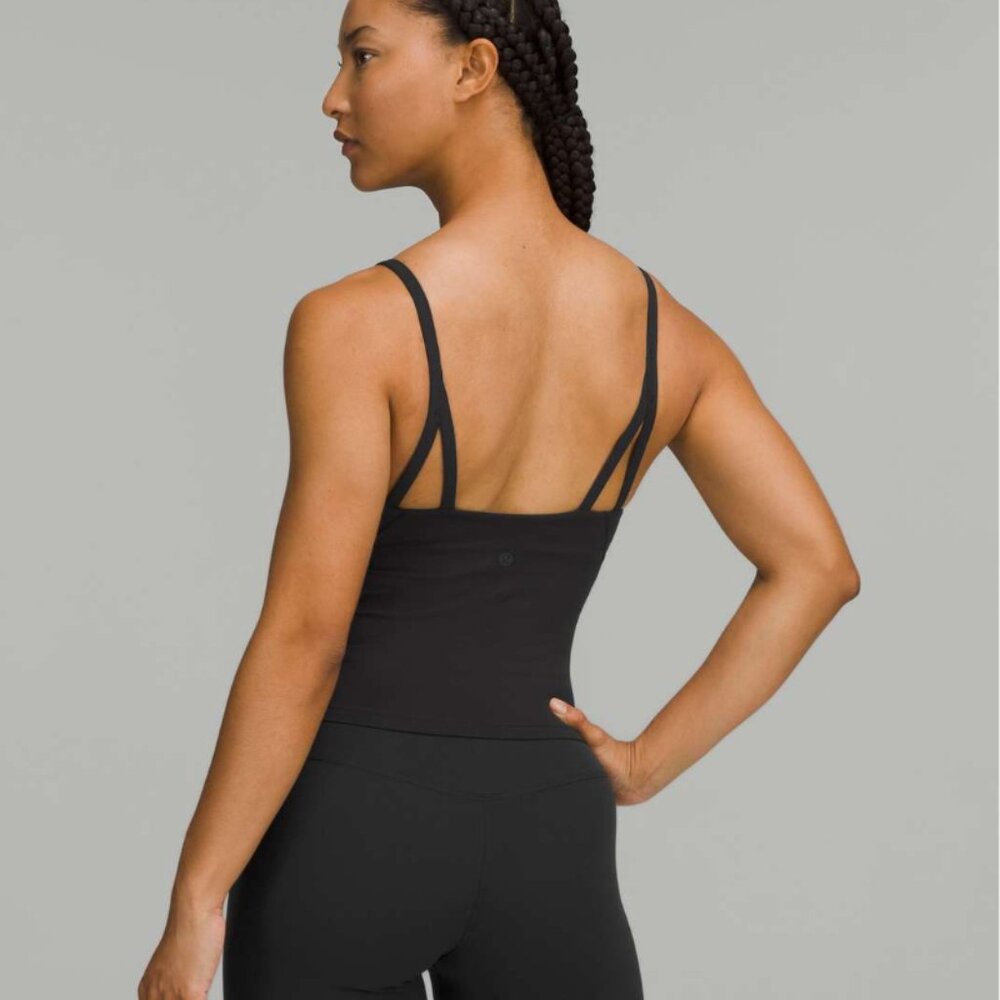Lululemon Strappy Nulu Shelf Tank Top Black 6